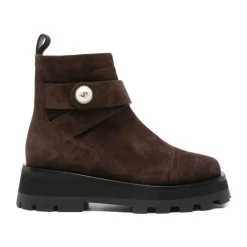 Botines de Ante Marrón con Perla