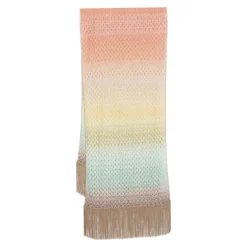 Bufanda Beige con Flecos y Degradado
