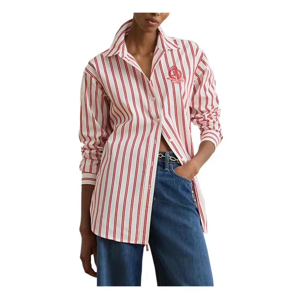Camisa a Rayas con Bordado