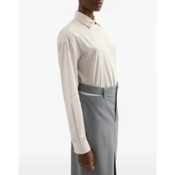 Camisa Bordada de Muselina de Algodón
