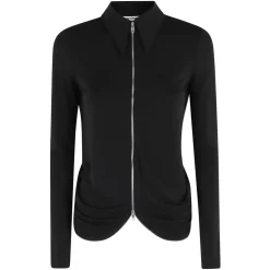 Camisa con Cremallera Fruncida en la Espalda