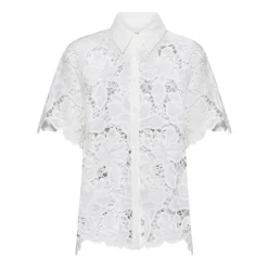 Camisa con lavorazione ornamentale e maniche corte