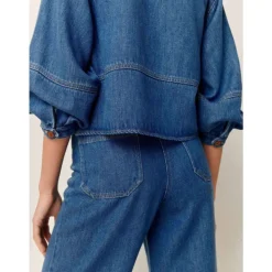 Camisa Corta de Lyocell Estilo Workwear
