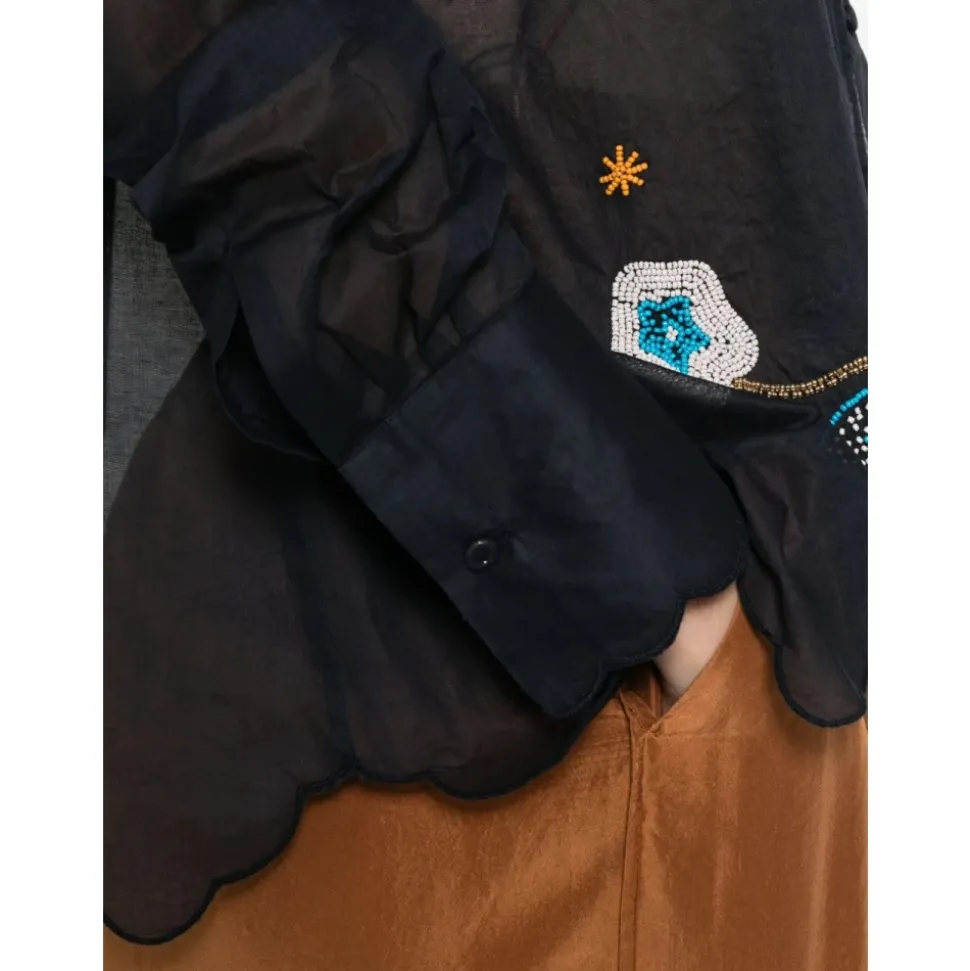 Camisa de algodón bordada