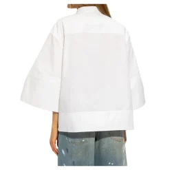 Camisa de Algodón con Mangas Tres Cuartos