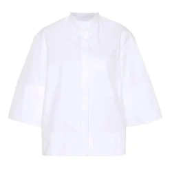 Camisa de Algodón con Mangas Tres Cuartos