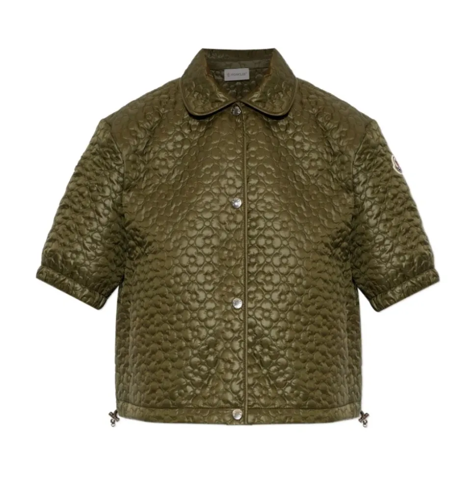 Camisa de manga corta acolchada y con estampado floral