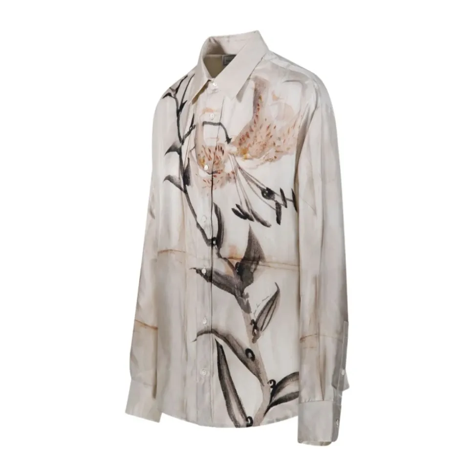 Camisa de seda estampada