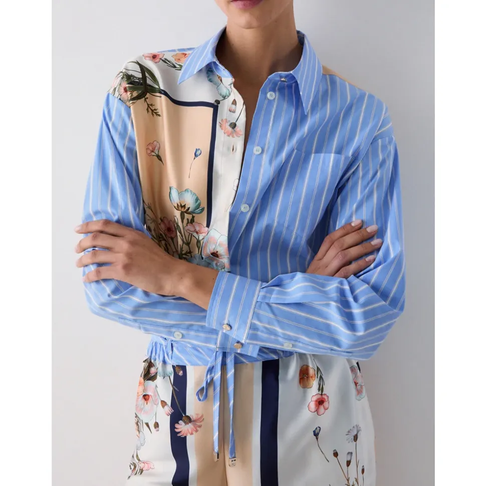 Camisa Estampada de Sarga y Popelina