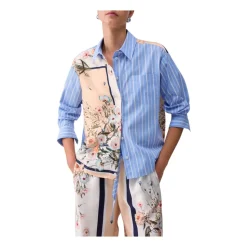 Camisa Estampada de Sarga y Popelina