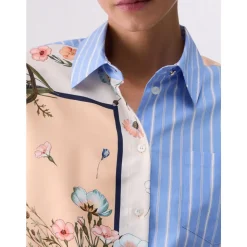 Camisa Estampada de Sarga y Popelina