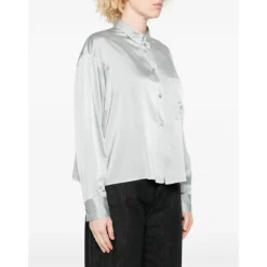 Camisa Gris de Manga Larga con Botones