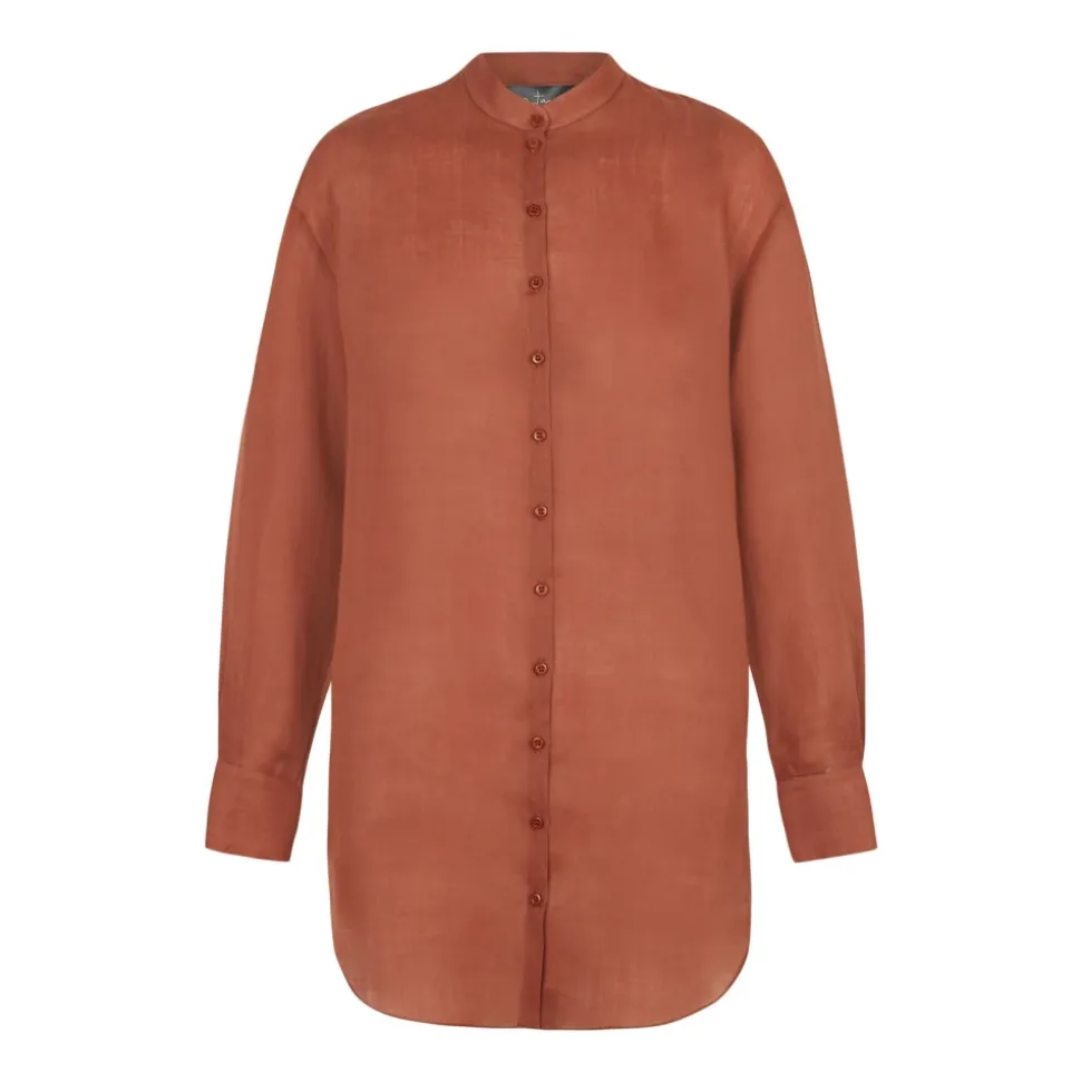 Camisa Oversize de Ramio Roja
