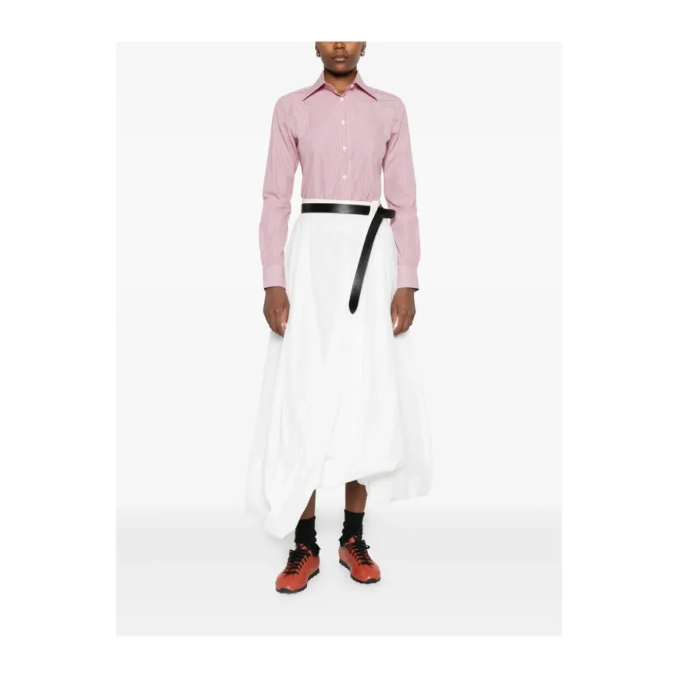Camisa Rosa a Rayas con Botones