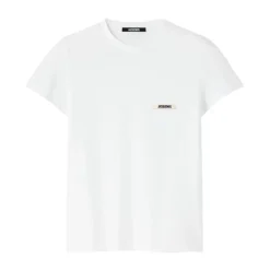 Camiseta blanca de manga corta para mujeres