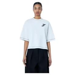Camiseta Boxy con Logo Bordado