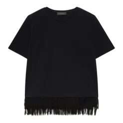 Camiseta con borde de flecos