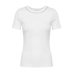Camiseta con Cuello Bordado