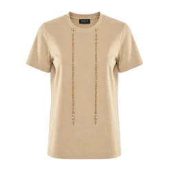 Camiseta con detalles de joya y cordones luminosos