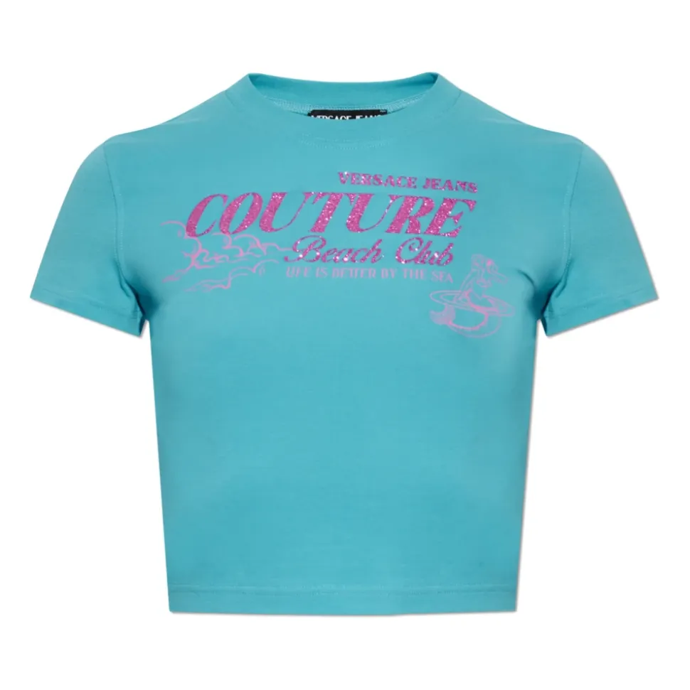 Camiseta con estampado de purpurina