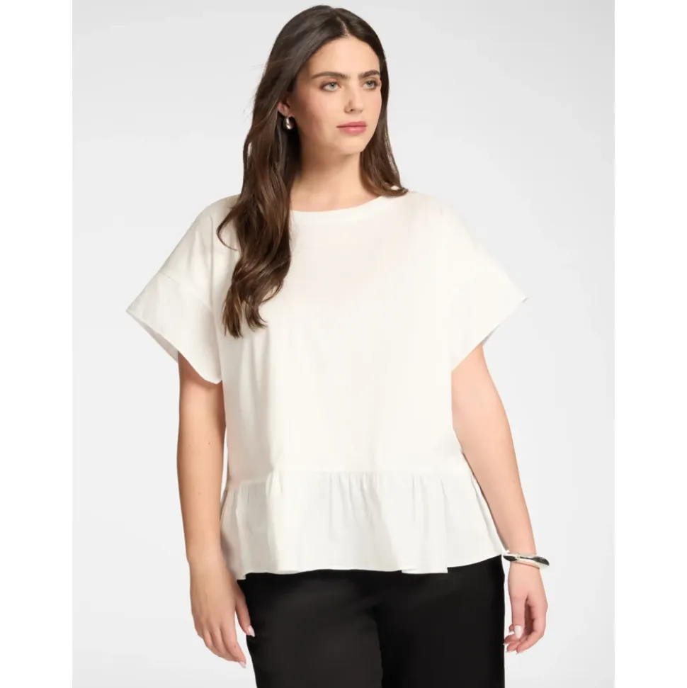 Camiseta con Volante en el Dobladillo
