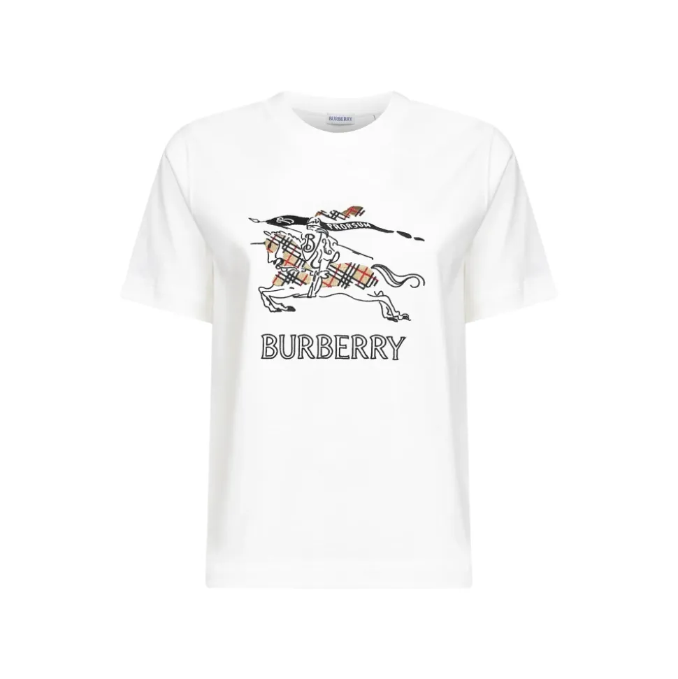 Camiseta de algodón bordada