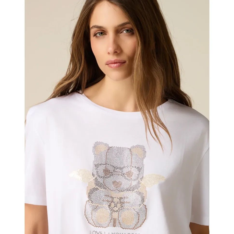 Camiseta de algodón con apliques