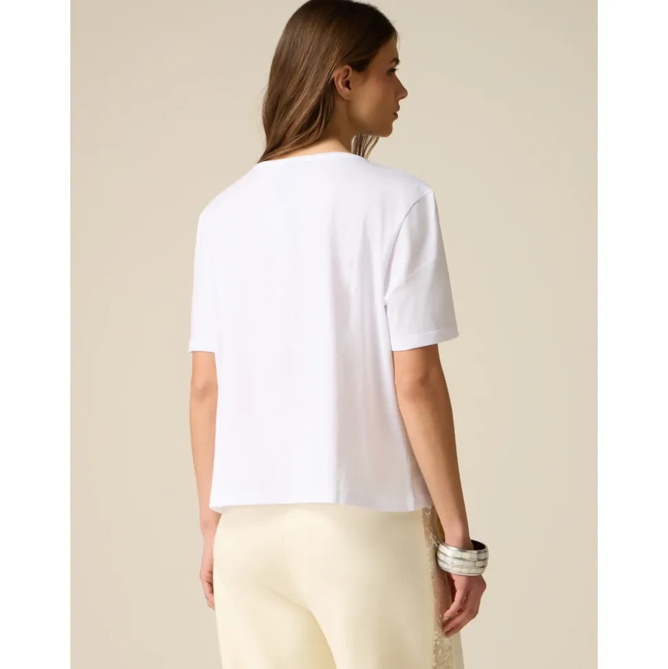 Camiseta de algodón con apliques