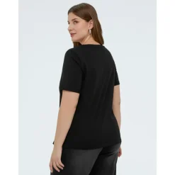 Camiseta de algodón con letras de cristal
