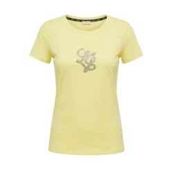 Camiseta de algodón con logo adornado