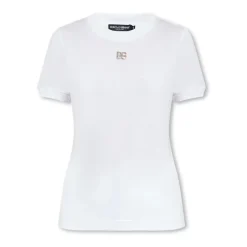 Camiseta de algodón con logo de cristal