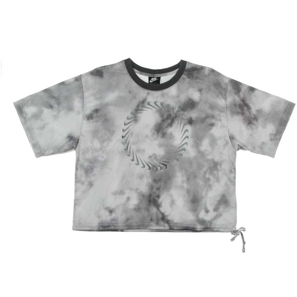 Camiseta de cuello redondo de malla y manga corta