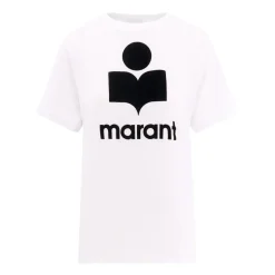Camiseta de lino con logo flocado
