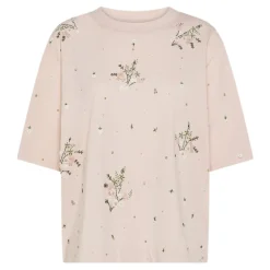 Camiseta de punto bordada con cuello redondo