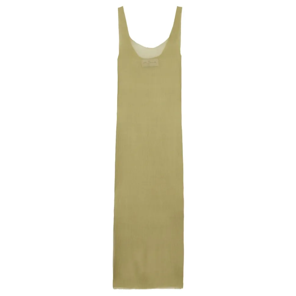 Camiseta de Tirantes Pistacho con Abertura Lateral