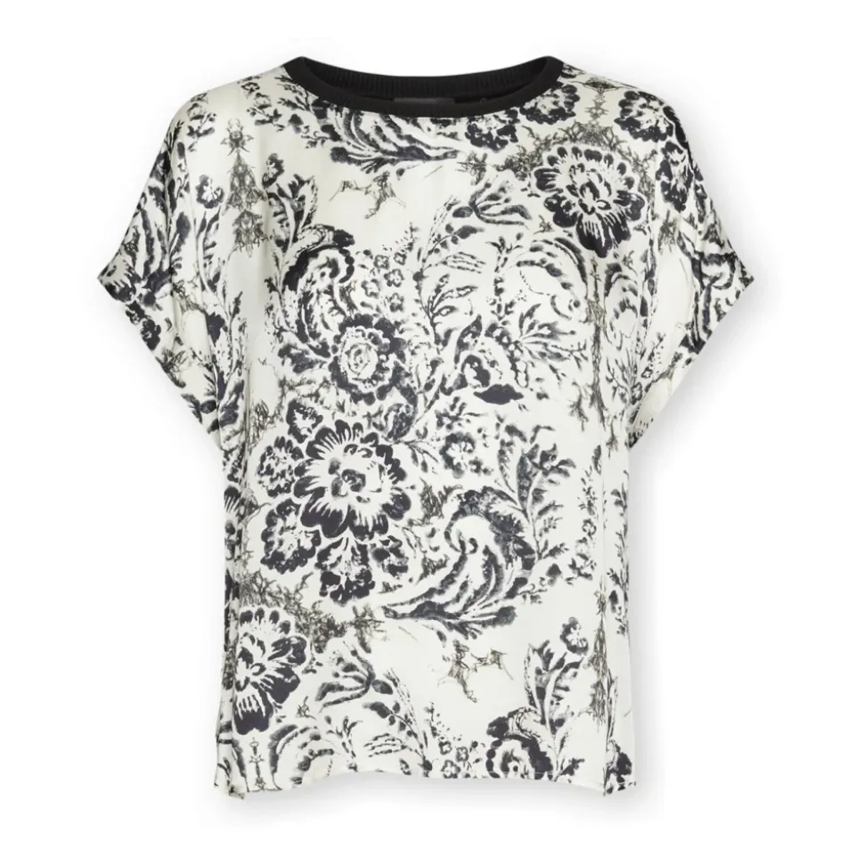 Camiseta de viscosa estampada