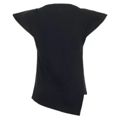Camiseta Negra de Algodón Asimétrica