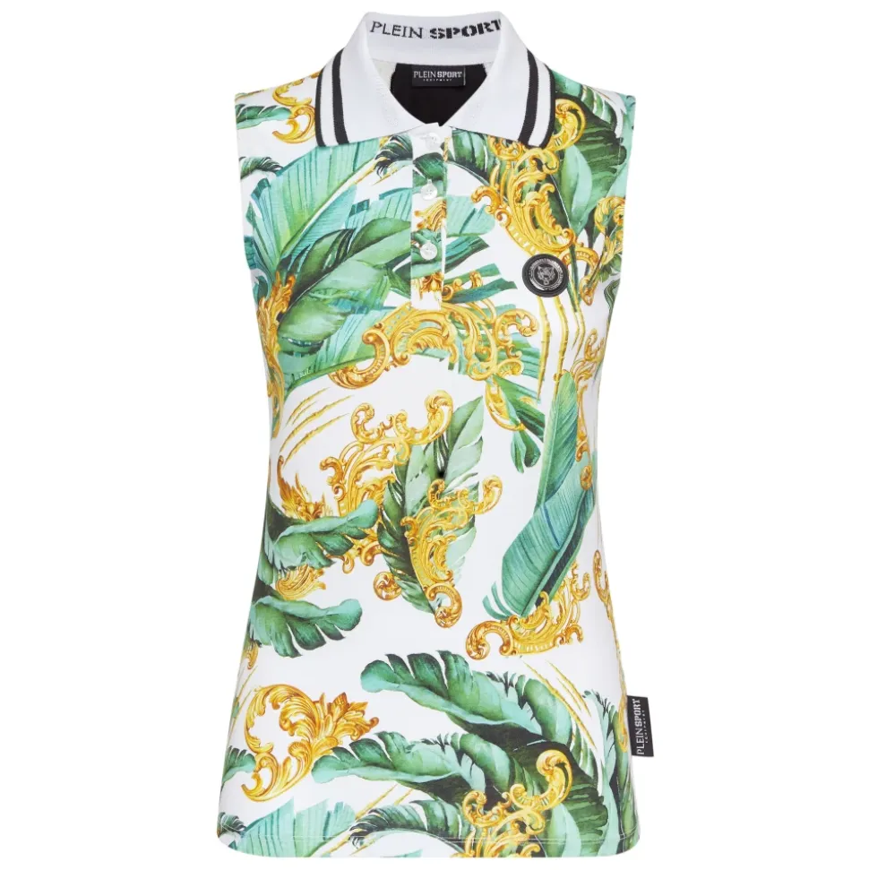 Camiseta Polo sin Mangas con Estampado Scratch