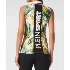Camiseta Polo sin Mangas con Estampado Scratch