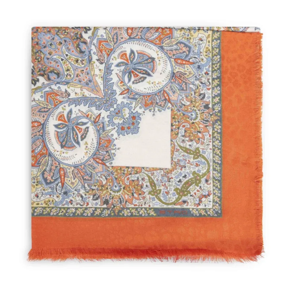 Chal de Jacquard Floral con Diseño Paisley