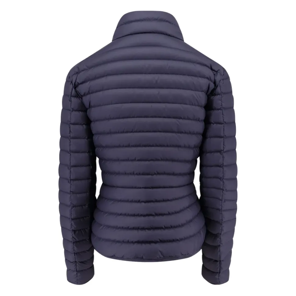 Chaqueta Azul Cremallera Cuero Logo