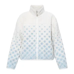Chaqueta Corta de Forro Polar con Monograma Degradado Bordado
