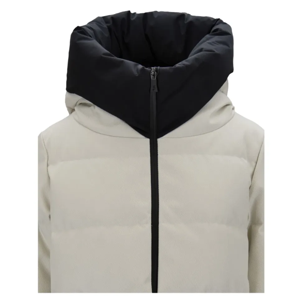 Chaqueta Corta de Plumas con Cuello Alto