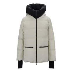 Chaqueta Corta de Plumas con Cuello Alto