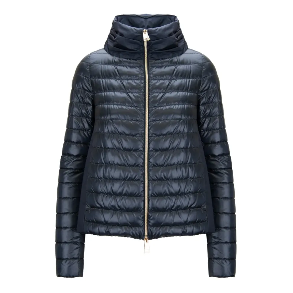 Chaqueta corta de plumón con cuello alto