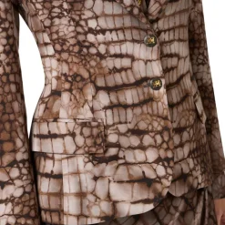 Chaqueta de Crepé con Estampado de Cocodrilo