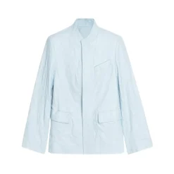 Chaqueta de Cuero de Cuello Alto