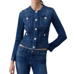 Chaqueta Denim con Botones con Logotipo
