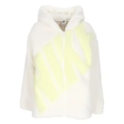 Chaqueta de pelo alto con logo