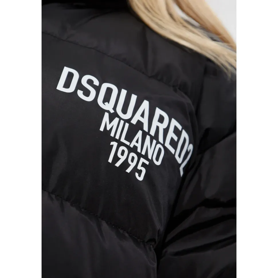 Chaqueta de plumas con logo estampado